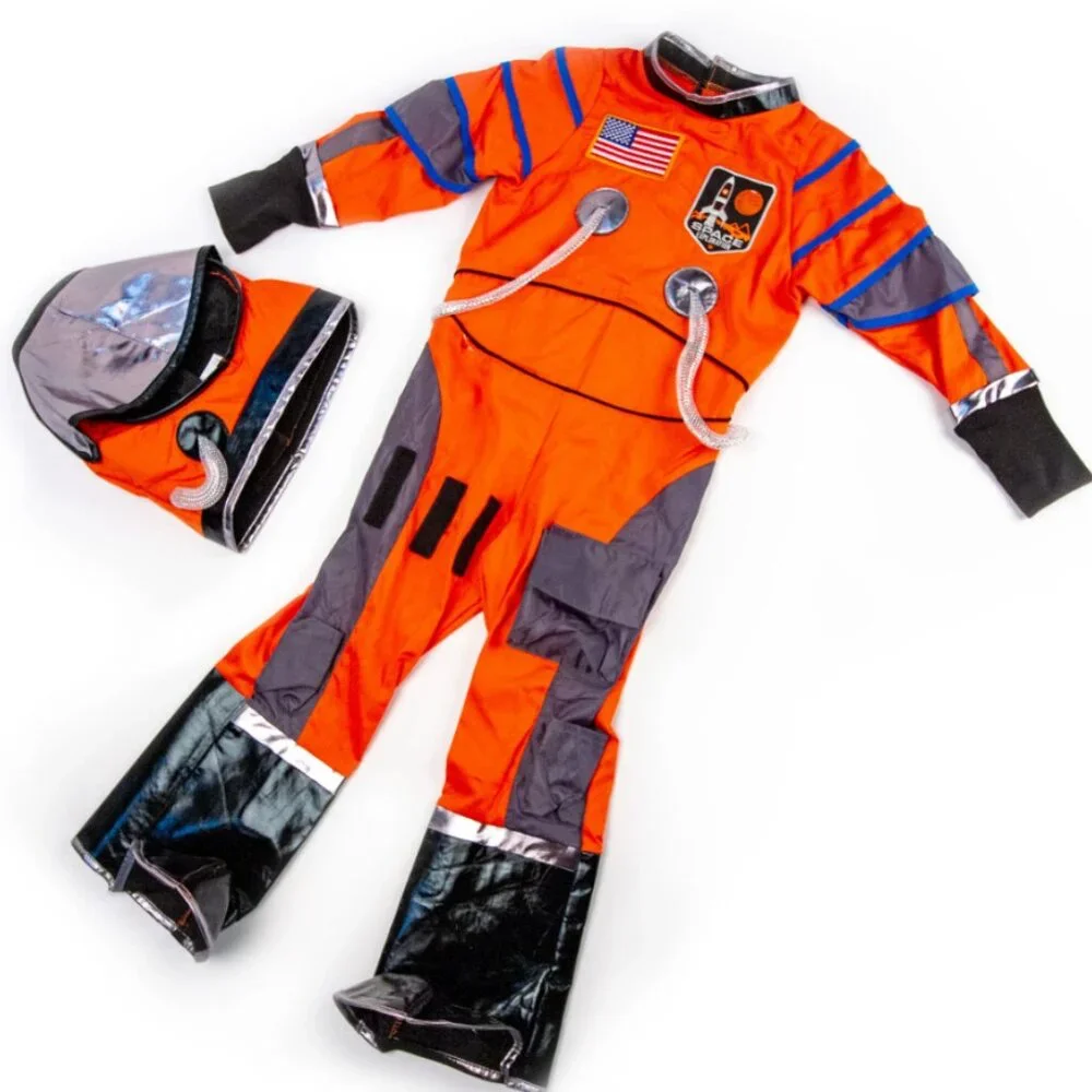 Teetot Astronaut Kids'/Childs' Halloween Jumpsuit/Costume Helmet Org/Blk Multi